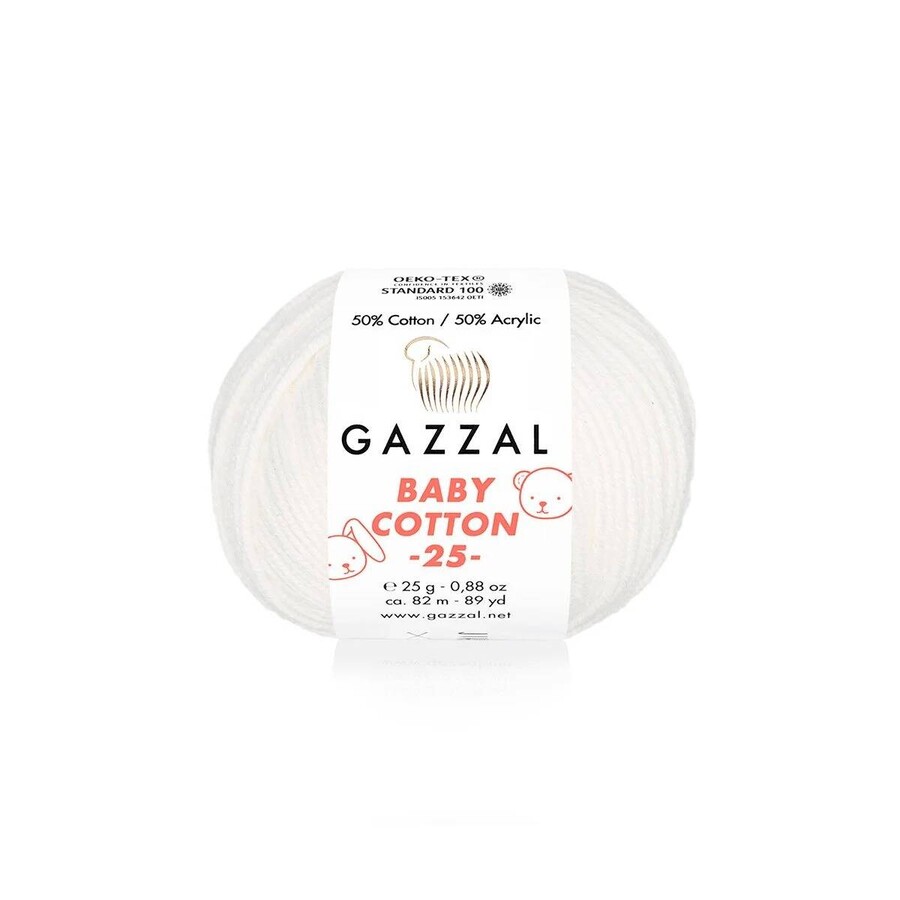 GAZZAL BABY COTTON EL ÖRGÜ İPİ 25 GR 10 LU - Thumbnail