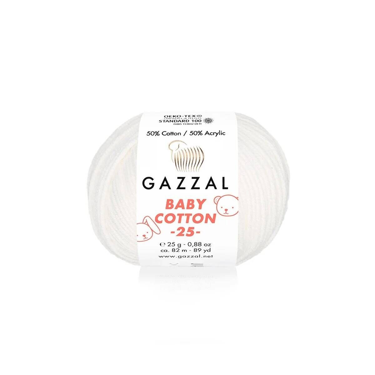 GAZZAL BABY COTTON EL ÖRGÜ İPİ 25 GR 10 LU