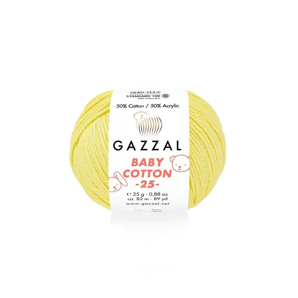 GAZZAL BABY COTTON EL ÖRGÜ İPİ 25 GR 10 LU