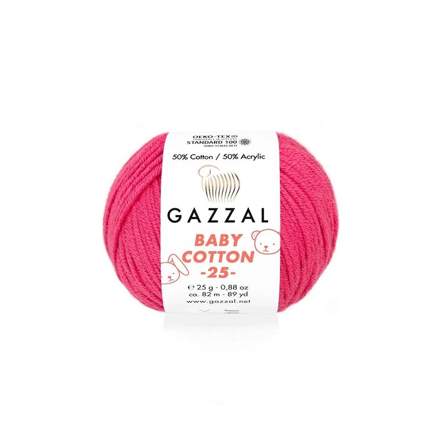 GAZZAL BABY COTTON EL ÖRGÜ İPİ 25 GR 10 LU - Thumbnail