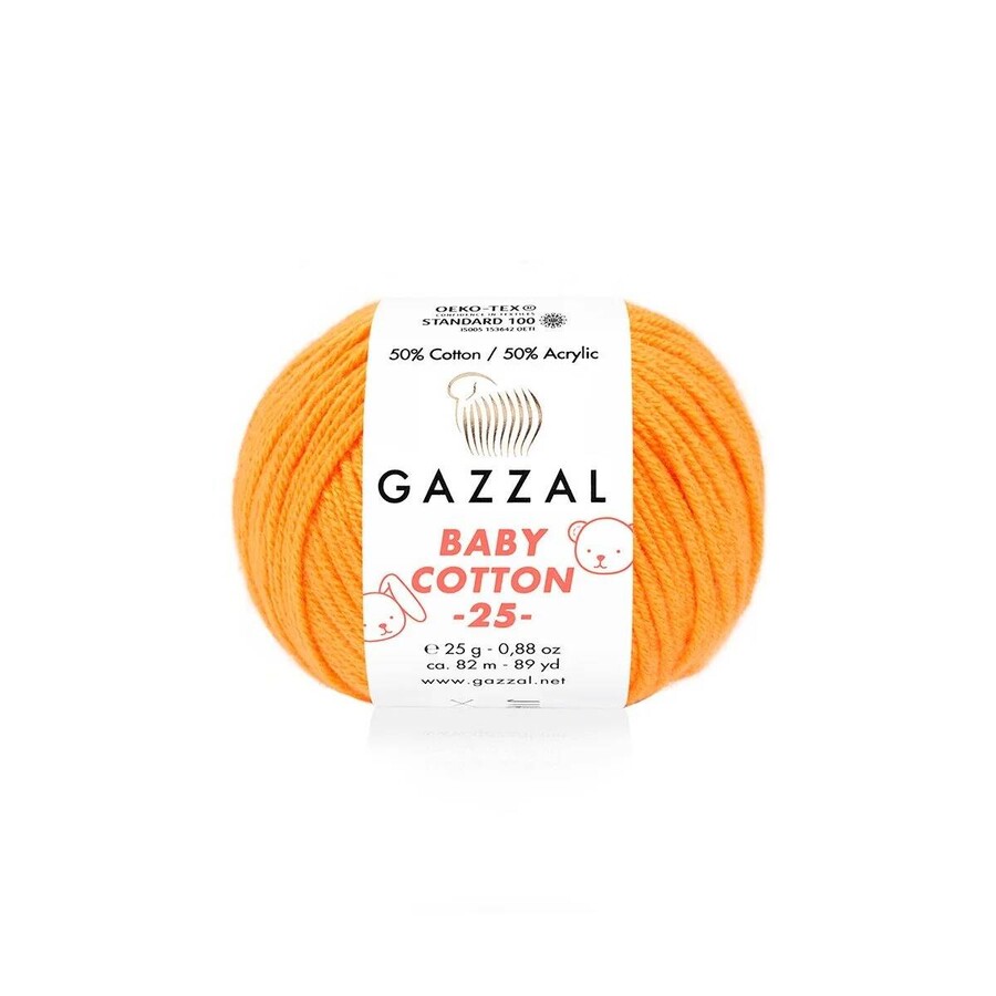 GAZZAL BABY COTTON EL ÖRGÜ İPİ 25 GR 10 LU - Thumbnail