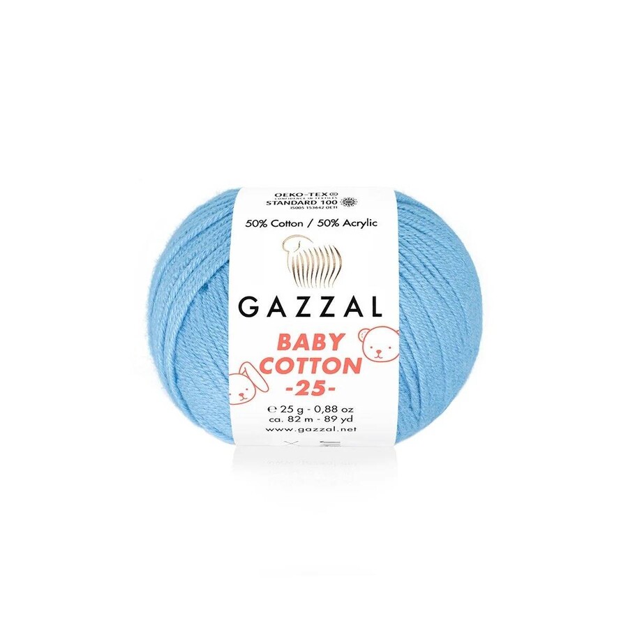 GAZZAL BABY COTTON EL ÖRGÜ İPİ 25 GR 10 LU - Thumbnail