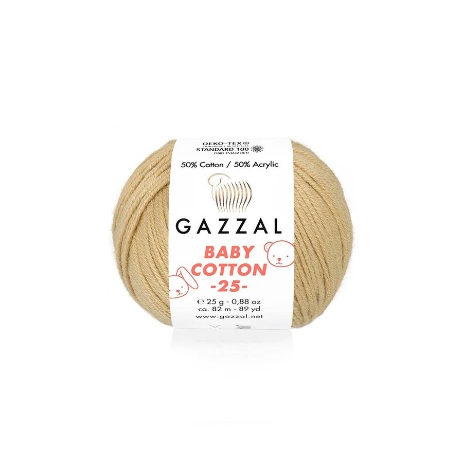 GAZZAL BABY COTTON EL ÖRGÜ İPİ 25 GR 10 LU - Thumbnail