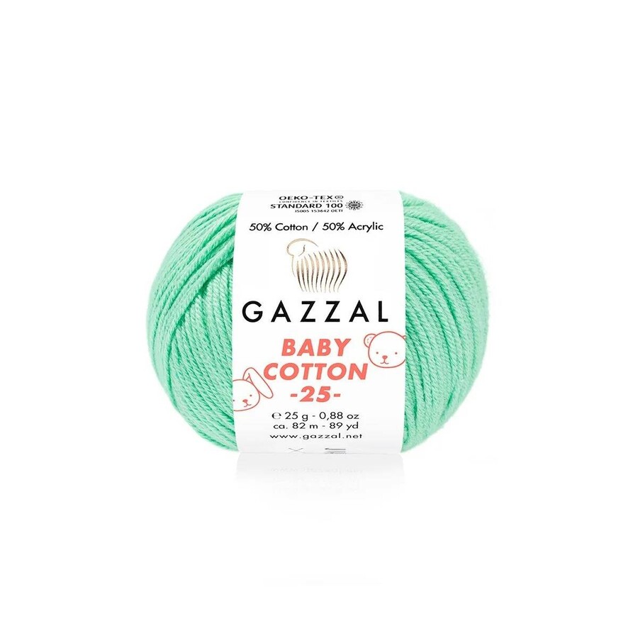 GAZZAL BABY COTTON EL ÖRGÜ İPİ 25 GR 10 LU - Thumbnail