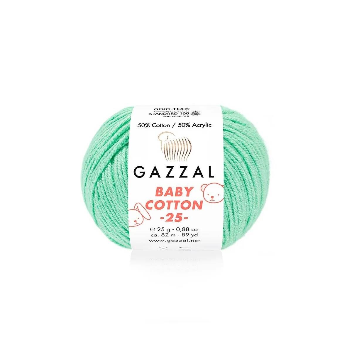 GAZZAL BABY COTTON EL ÖRGÜ İPİ 25 GR 10 LU