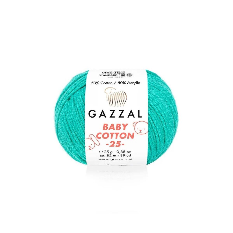 GAZZAL BABY COTTON EL ÖRGÜ İPİ 25 GR 10 LU - Thumbnail