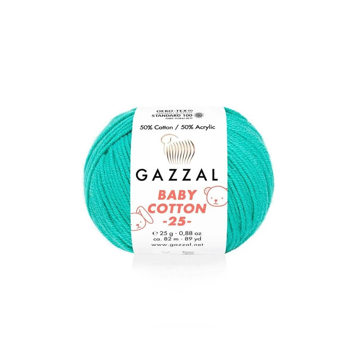 GAZZAL BABY COTTON EL ÖRGÜ İPİ 25 GR 10 LU