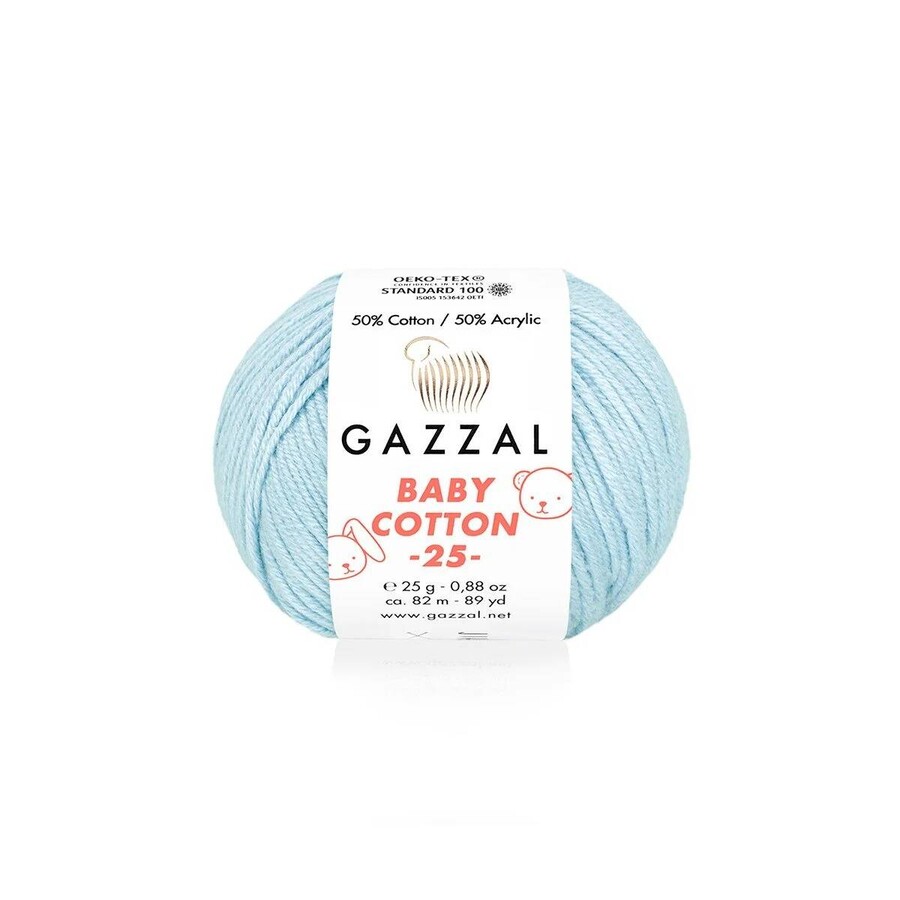 GAZZAL BABY COTTON EL ÖRGÜ İPİ 25 GR 10 LU - Thumbnail