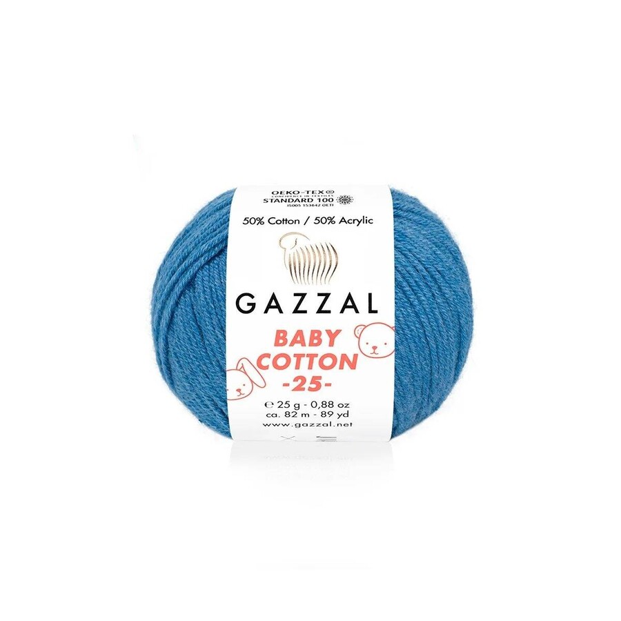 GAZZAL BABY COTTON EL ÖRGÜ İPİ 25 GR 10 LU - Thumbnail