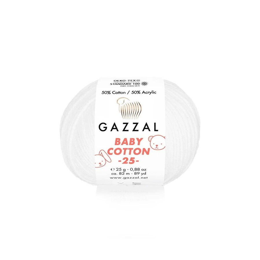 GAZZAL BABY COTTON EL ÖRGÜ İPİ 25 GR 10 LU - Thumbnail