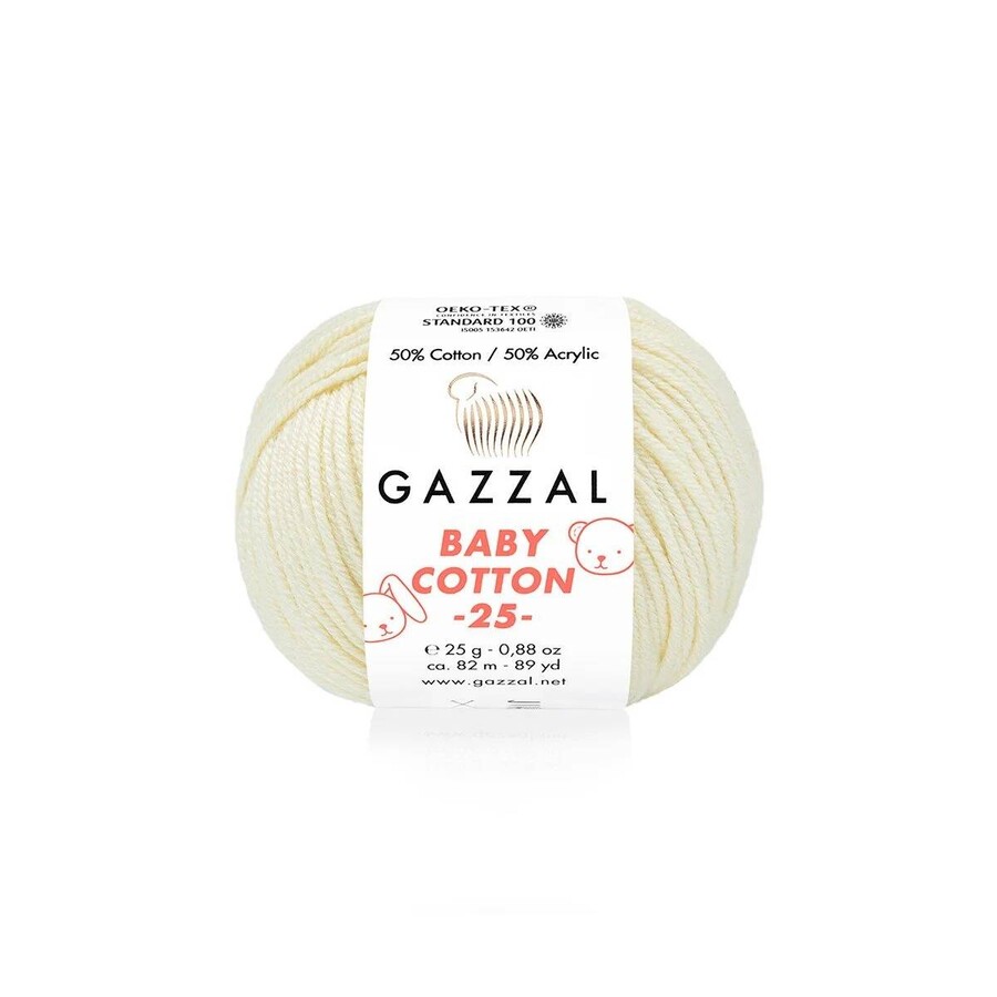 GAZZAL BABY COTTON EL ÖRGÜ İPİ 25 GR 10 LU - Thumbnail