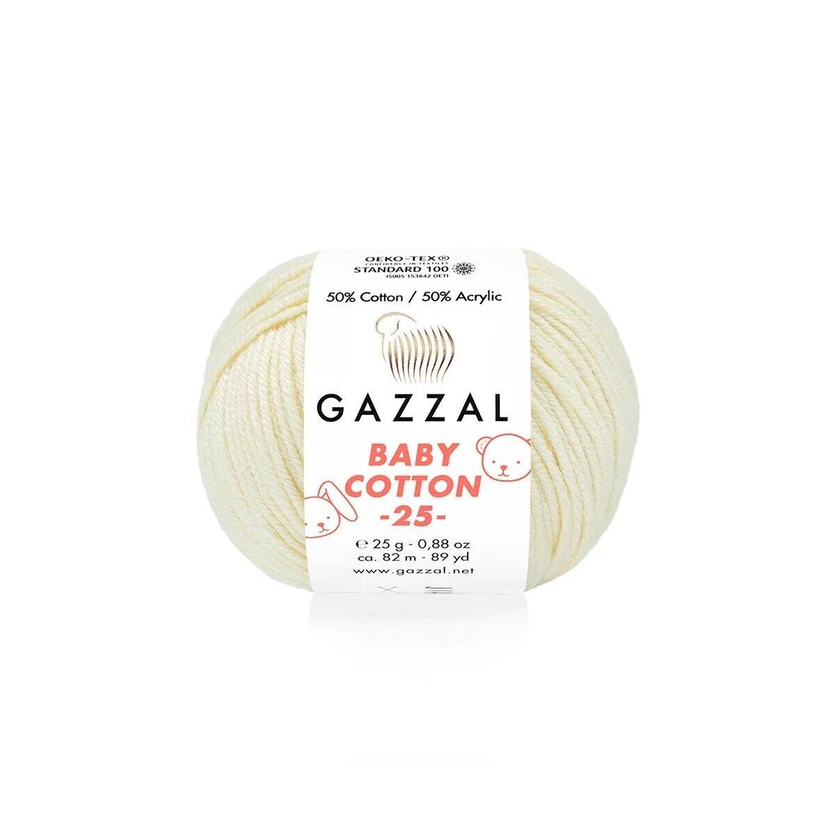 GAZZAL BABY COTTON EL ÖRGÜ İPİ 25 GR 10 LU