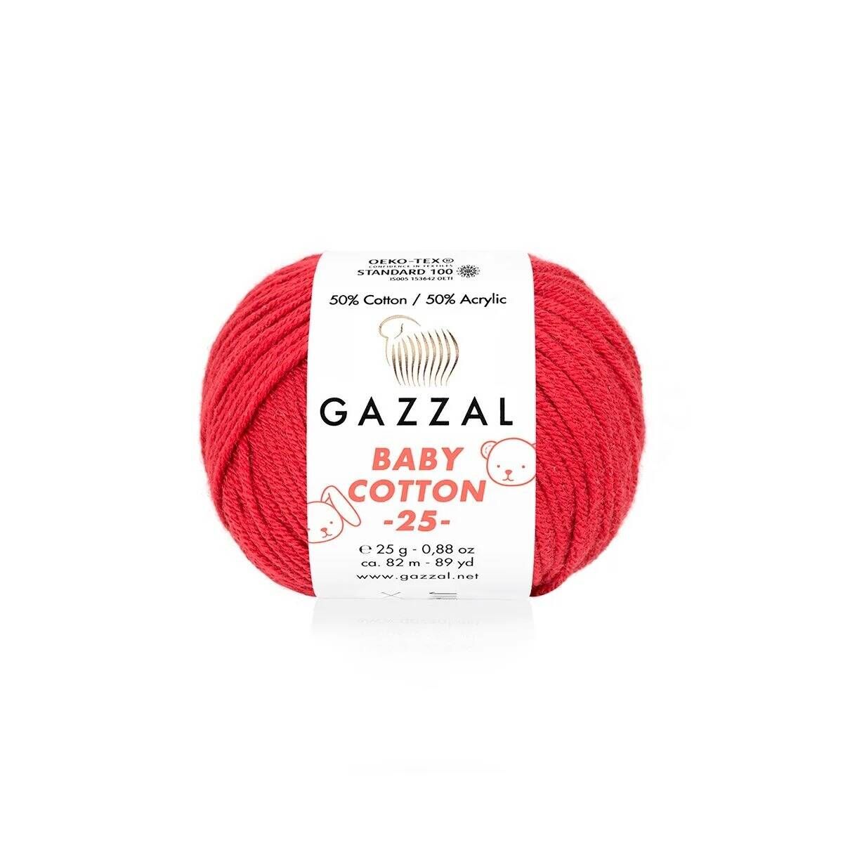 GAZZAL BABY COTTON EL ÖRGÜ İPİ 25 GR 10 LU