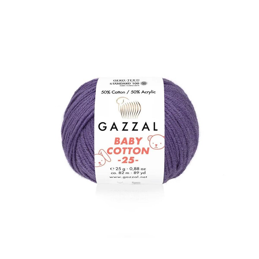 GAZZAL BABY COTTON EL ÖRGÜ İPİ 25 GR 10 LU - Thumbnail