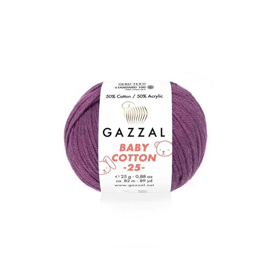 GAZZAL BABY COTTON EL ÖRGÜ İPİ 25 GR 10 LU - Thumbnail