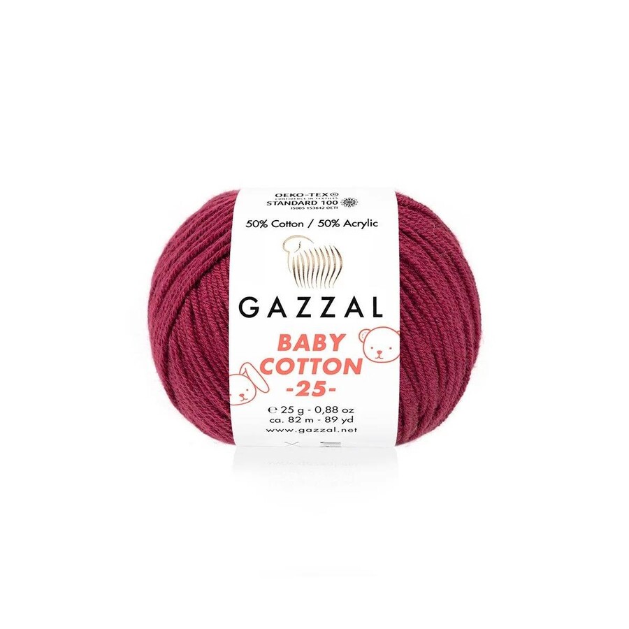 GAZZAL BABY COTTON EL ÖRGÜ İPİ 25 GR 10 LU - Thumbnail