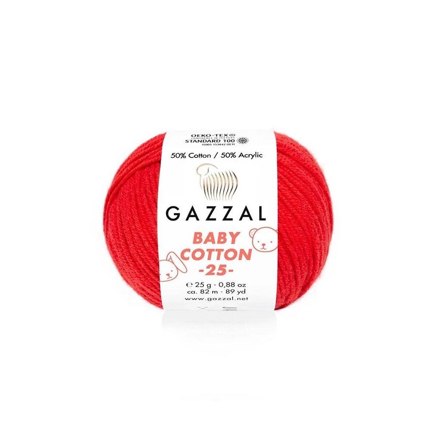 GAZZAL BABY COTTON EL ÖRGÜ İPİ 25 GR 10 LU - Thumbnail