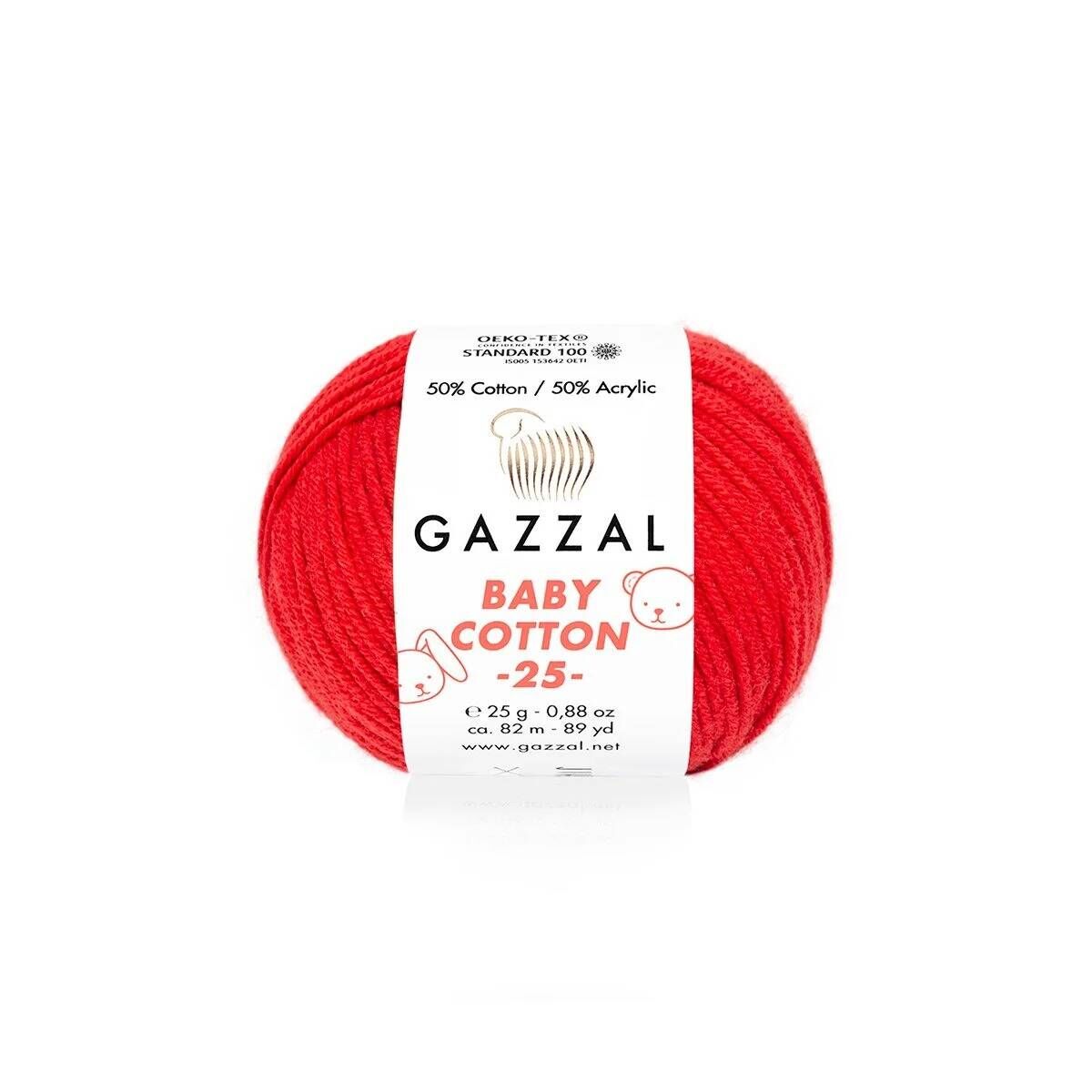 GAZZAL BABY COTTON EL ÖRGÜ İPİ 25 GR 10 LU