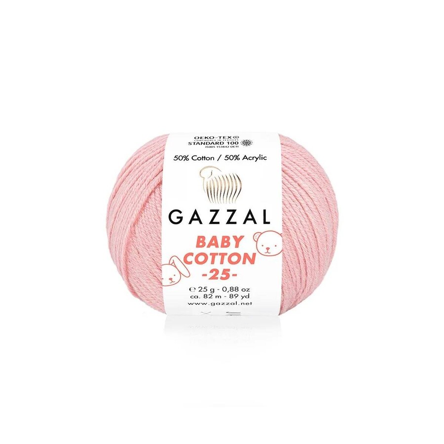 GAZZAL BABY COTTON EL ÖRGÜ İPİ 25 GR 10 LU - Thumbnail