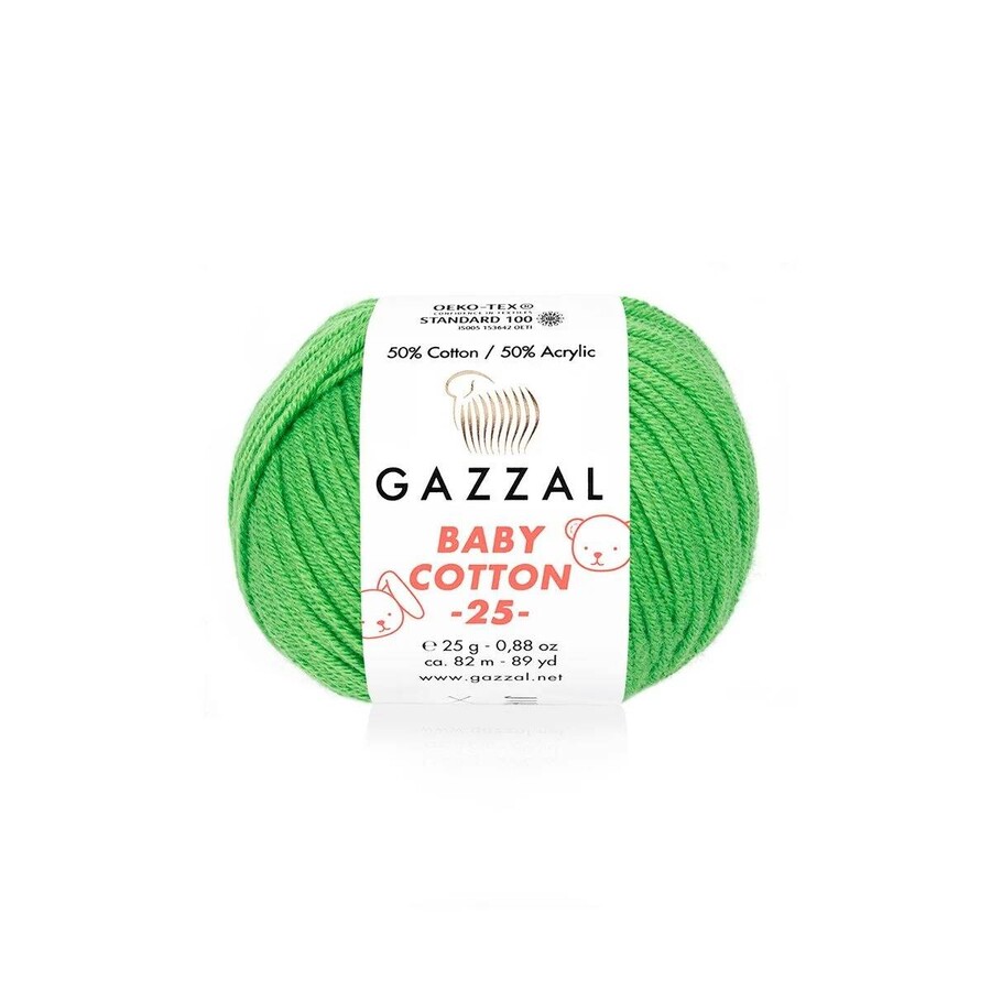 GAZZAL BABY COTTON EL ÖRGÜ İPİ 25 GR 10 LU - Thumbnail