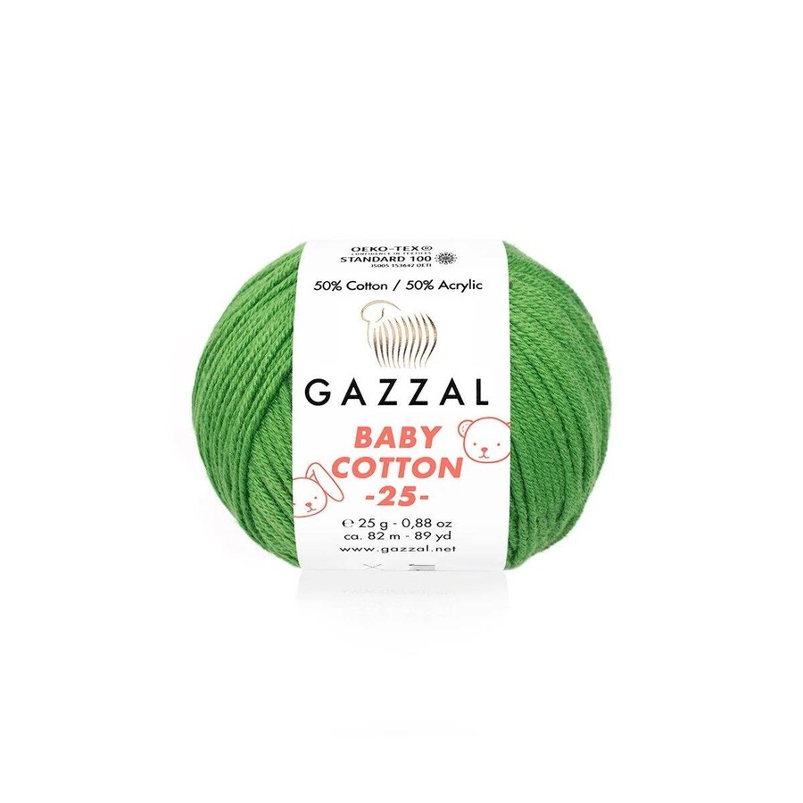 GAZZAL BABY COTTON EL ÖRGÜ İPİ 25 GR 10 LU - Thumbnail