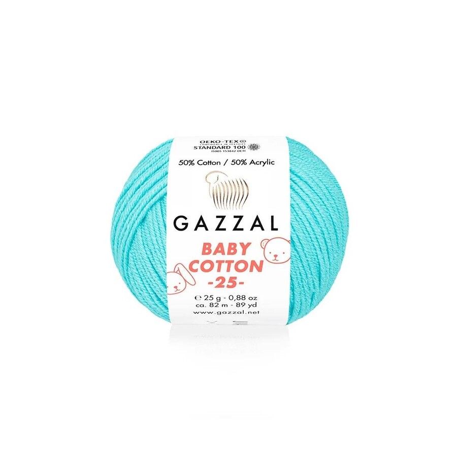 GAZZAL BABY COTTON EL ÖRGÜ İPİ 25 GR 10 LU - Thumbnail