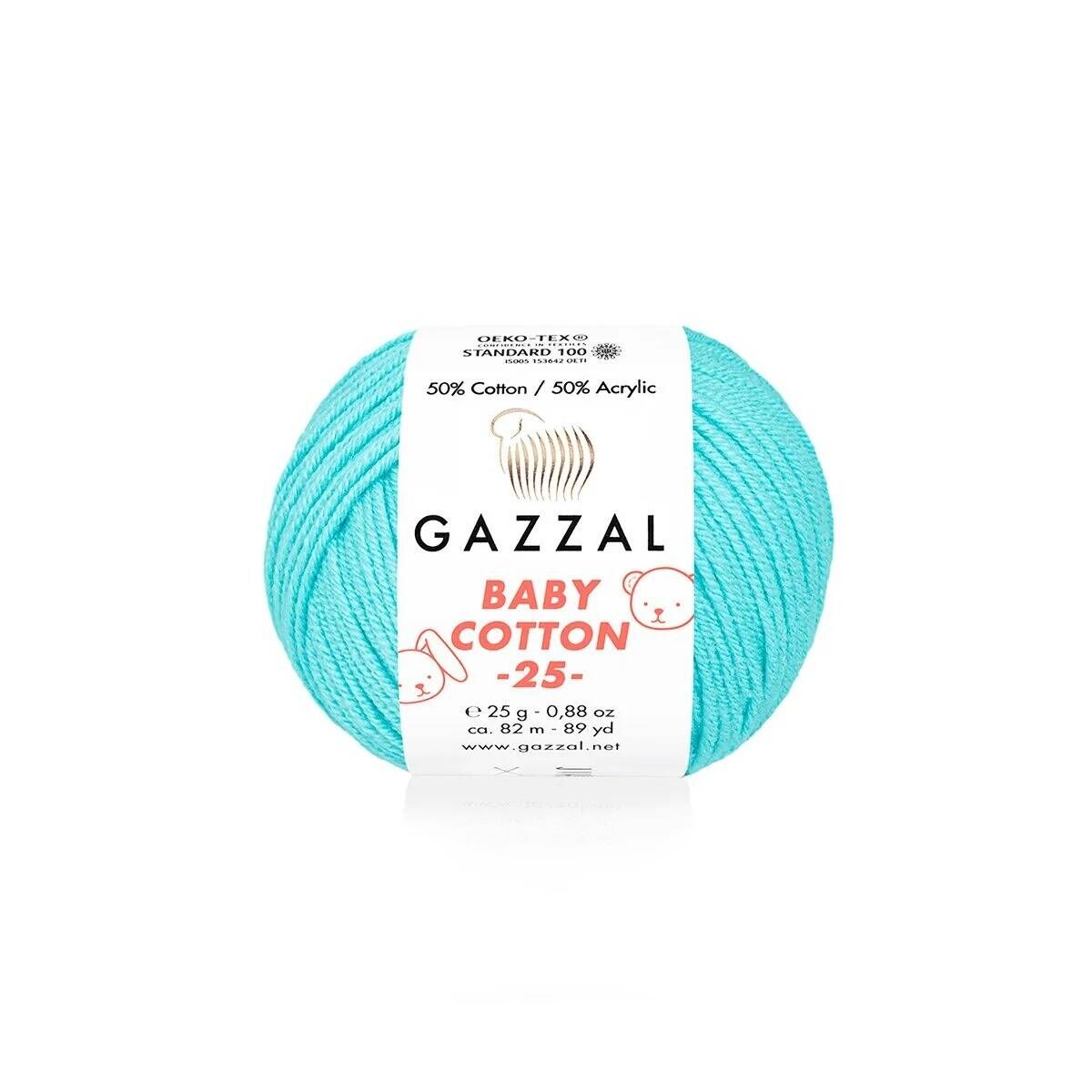 GAZZAL BABY COTTON EL ÖRGÜ İPİ 25 GR 10 LU