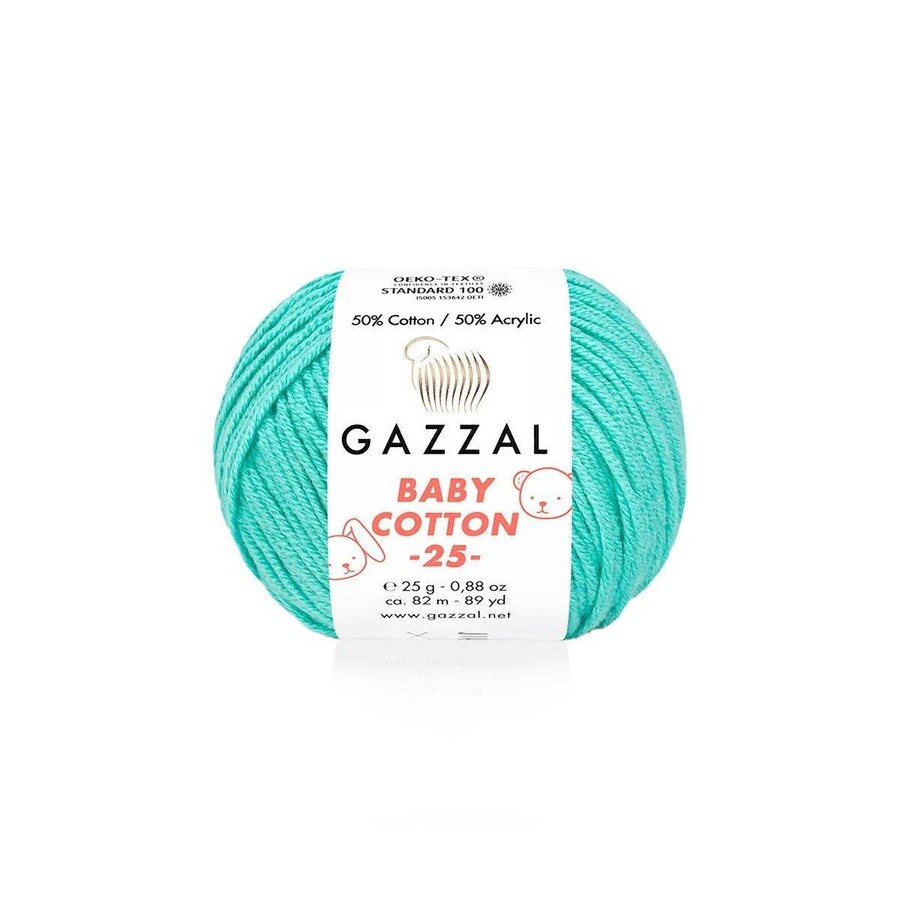 GAZZAL BABY COTTON EL ÖRGÜ İPİ 25 GR 10 LU - Thumbnail