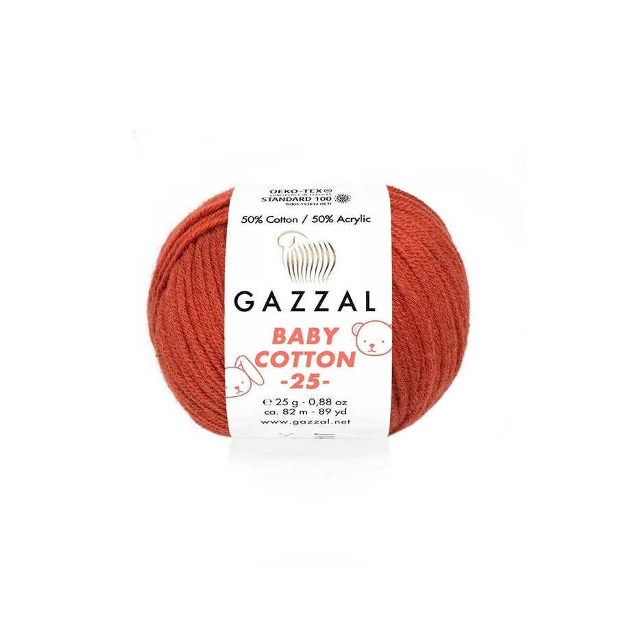 GAZZAL BABY COTTON EL ÖRGÜ İPİ 25 GR 10 LU - Thumbnail