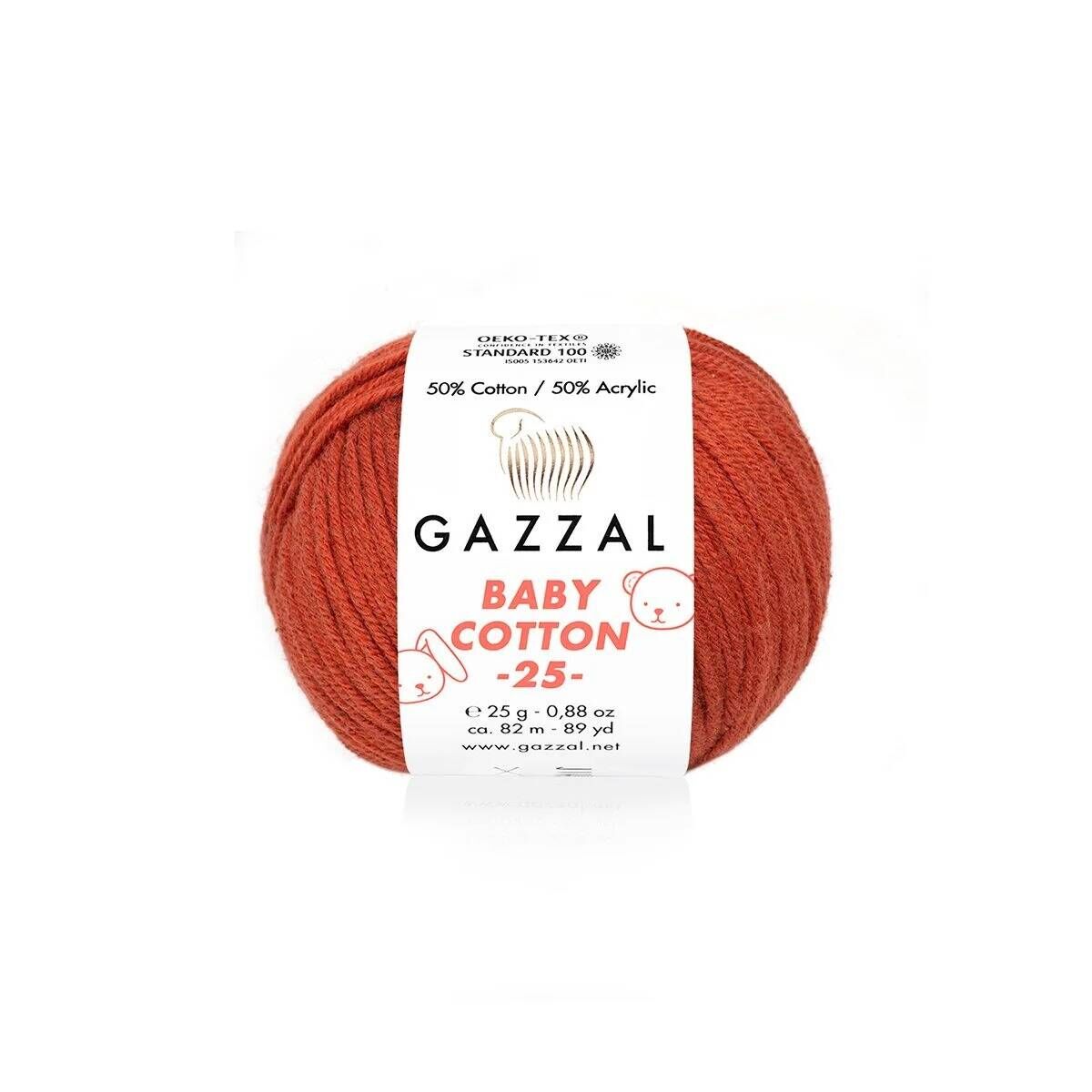 GAZZAL BABY COTTON EL ÖRGÜ İPİ 25 GR 10 LU