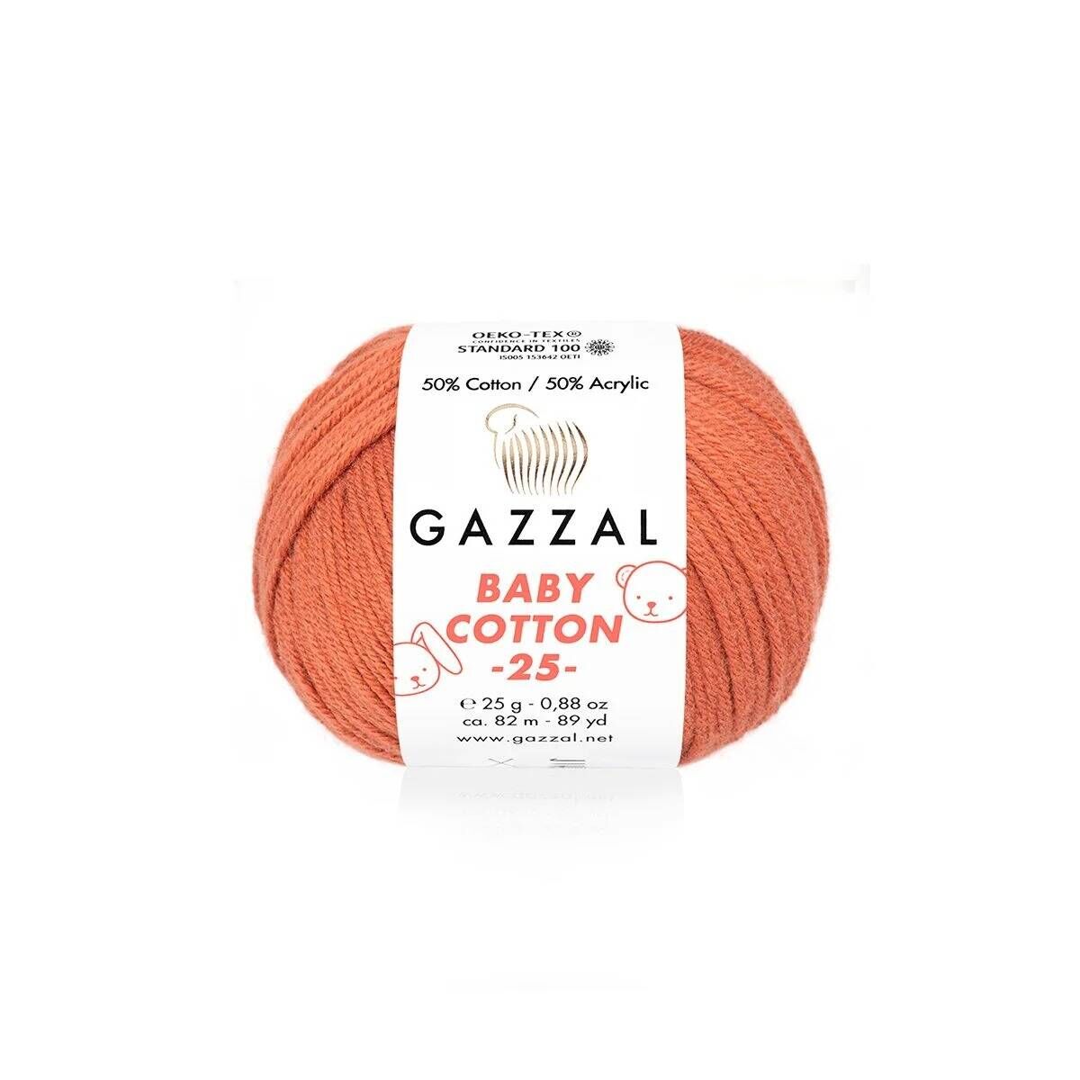 GAZZAL BABY COTTON EL ÖRGÜ İPİ 25 GR 10 LU