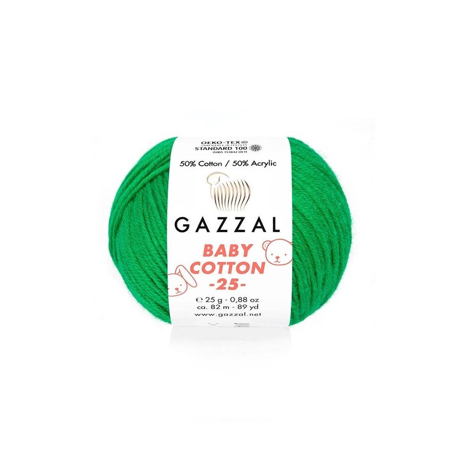 GAZZAL BABY COTTON EL ÖRGÜ İPİ 25 GR 10 LU - Thumbnail