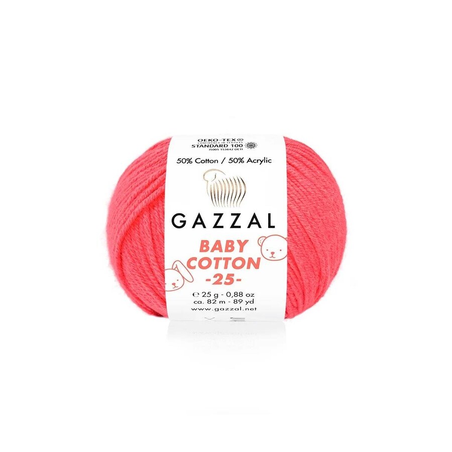 GAZZAL BABY COTTON EL ÖRGÜ İPİ 25 GR 10 LU - Thumbnail