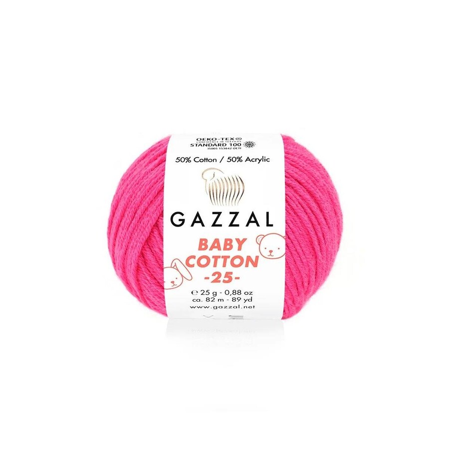 GAZZAL BABY COTTON EL ÖRGÜ İPİ 25 GR 10 LU - Thumbnail