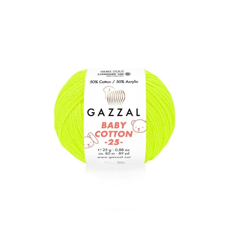 GAZZAL BABY COTTON EL ÖRGÜ İPİ 25 GR 10 LU - Thumbnail