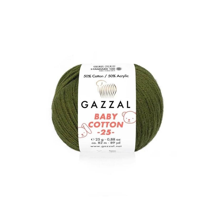 GAZZAL BABY COTTON EL ÖRGÜ İPİ 25 GR 10 LU - Thumbnail