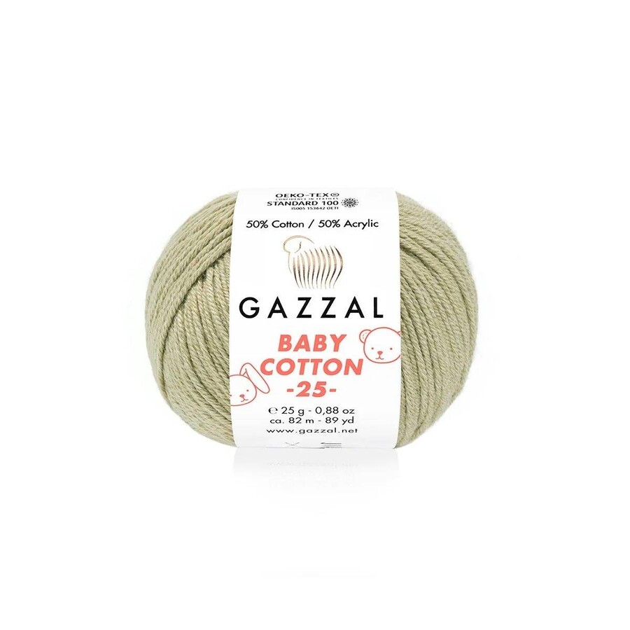 GAZZAL BABY COTTON EL ÖRGÜ İPİ 25 GR 10 LU - Thumbnail