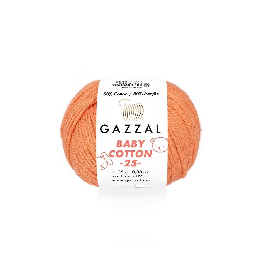 GAZZAL BABY COTTON EL ÖRGÜ İPİ 25 GR 10 LU - Thumbnail