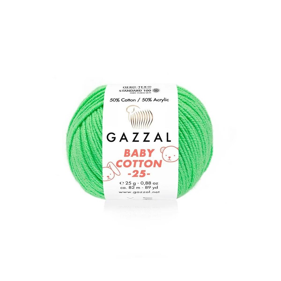 GAZZAL BABY COTTON EL ÖRGÜ İPİ 25 GR 10 LU - Thumbnail