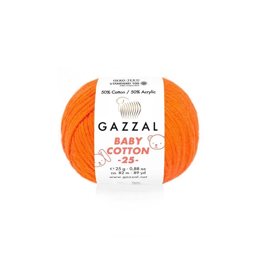 GAZZAL BABY COTTON EL ÖRGÜ İPİ 25 GR 10 LU - Thumbnail