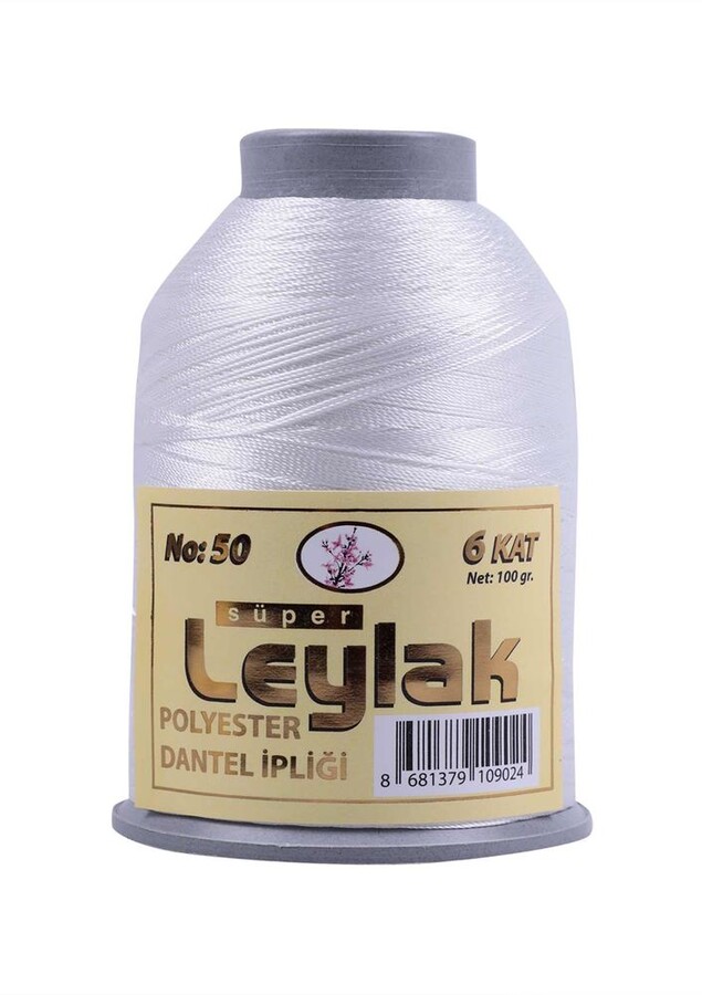 LEYLAK POLYESTER DANTEL İPİ 100 GR NO 50 6 ADET - Thumbnail